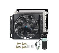 engine Cooling Fan Mount Kit 14''x18'' Car Air Conditioning Condenser Assembly Modified General Parking Air Conditioning Truck Radiator Fan Accessories(Set B - Suck 12V)