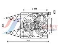 Radiator fan Single Fan VN7532 AVA QUALITY COOLING for SEAT SKODA VW