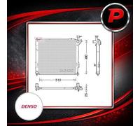 Engine Cooling Radiator 510mm Length Fits Hyundai Santa Fe DENSO DRM41015