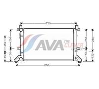 AVA Quality Cooling Engine Radiator VNA2155 Fits VW LT 28 (1996) 2.3