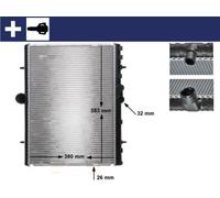 MAHLE CR 889 000S radiator, engine cooling for Fiat Fiorino Box Body/MPV (225_) etc.