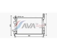AVA Coolant Radiator FD2578 for FORD FOCUS (2011) 1.6 TDCI etc