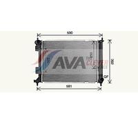 AVA Coolant Radiator KA2328 for Kia Venga (2010) 1.4 CVVT