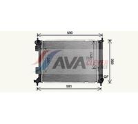 AVA Coolant Radiator KA2328 for Kia Venga (2010) 1.4 CVVT