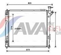 AVA Coolant Radiator HY2339 for HYUNDAI SANTA FE (2005) 2.2 CRDI etc