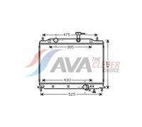 AVA Coolant Radiator KA2079 for KIA RIO (2005) 1.5 CRDI etc