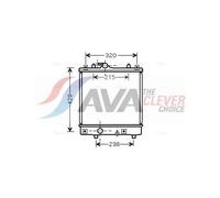 AVA Coolant Radiator OLA2382 for OPEL AGILA (2000) 1.2 etc