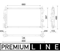 Mahle Radiator CR2590000P - OE Quality To Fit Vauxhall Astra-J 1.6 CDTI