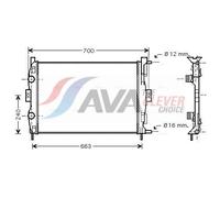 AVA Coolant Radiator RT2306 for RENAULT GRAND SCENIC (2003) 1.6 BIFUEL etc