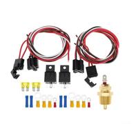 Engine Cooling Relay Kit Dual 40A with Temperature Sensor and Pre-assembled Wiring Harness for Radiator Fans