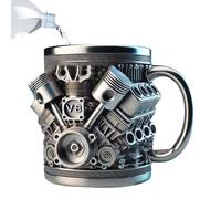 Engine Design Water Mug Tea Cup,V6/V8 Engine Design Milk Drink Mug,Personalized 3D Stainless Steel Coffee Cup for Workshop Garage Home Travel Studio Cafe Working Studying