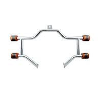 Engine Guard Crash Bar For Touring 2009-2024 Street Glide Road King Electra Ultra Limited Engine Guard Chrome Crash Bar W/CNC End Slider(Orange CNC Sliders)