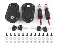 Engine Hood Lock Latch Car Engine Hood Lock 2Pcs Universal Racing Car Hood Pin Engine Bonnet Latch Lock Mount Kit with/Without Lock Key(Black with Lock)
