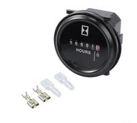 Engine Hour Meter 6-80V Digital Quartz Timer for Gas Trucks Boats - Waterproof LCD Tachometer Gauge Maintenance Tool 6cm Black