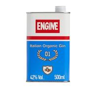 Engine Pure Organic Italian Gin - London Dry Gin, Juniper Hints with Floral Note of Roses and Balsamic Note of Sage and Lemon, Vegan and Gluten Free, Made in Italy, Bottle of 50 cl, 42% ABV