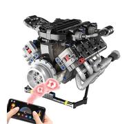 Engine Kits for Adults | Engine Miniature Model with Sound - Remote Control Building Blocks Sets with LED Lights Desk Collectible for Display Kids Adults Home Workshop Classroom Workplace Birthday