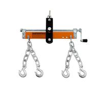 Engine Load Leveller Balancer Support Beam 900kg 2000lbs Dual Hooks Chain Adjustable Width Workshop Garage Automotive Powder Coated Steel Orange