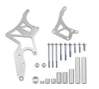 Engine Motor Mount for Chevrolet Truck and SUV Engines LS Engine Serpentine Alternator Bracket for Power Steering Pump Swap Conversion Engine Mounts(Silver)