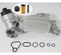 Engine Oil Cooler Filter Housing Assembly Adapter with Gasket, Insert, Cap Compatible with 2008-2019 Chevy Cruze Sonic Malibu Aveo, Buick Cascada, Pontiac G3, Saturn Astra 1.6L 1.8L 25199751 918-432