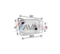 Engine oil cooler water-cooled CN3327 AVA QUALITY COOLING for CITROËN FORD DS