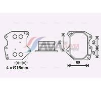 Engine oil cooler water-cooled PE3400 AVA QUALITY COOLING for PEUGEOT CITROËN