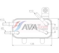 AVA Oil Cooler AU3366 for LAND ROVER DEFENDER 110 (2007) 2.2 TD4 etc