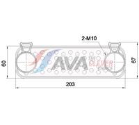 AVA Oil Cooler AU3362 for LAND ROVER DEFENDER 110 (1991) 2.5 TD5 etc