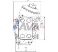 AVA Oil Cooler & Filter Housing VN3467H for VW POLO (2009) 1.2 TDI/TDI BLUEMOTIO