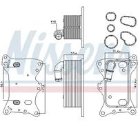 Engine oil cooler Water-cooled 91198 NISSENS for MERCEDES-BENZ JEEP DODGE