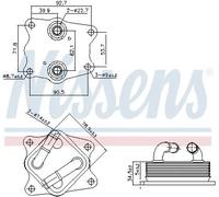 Engine oil cooler water-cooled 91442 NISSENS for TOYOTA LEXUS
