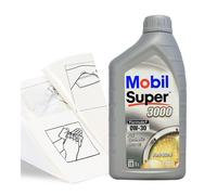 Engine Oil Mobil Super 3000 Formula F 0W-30 Oil 1 LITRE 1L plus Top-up Kit