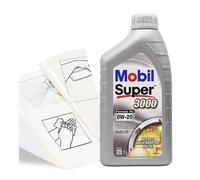 Engine Oil Mobil Super 3000 VC 0W-20 1 LITRE 1L plus Top-up Kit