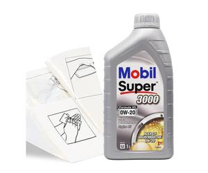 Engine Oil Mobil Super 3000 VC 0W-20 1 LITRE 1L plus Top-up Kit