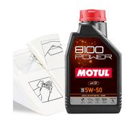 Engine Oil Motul 8100 Power 5w-50 1 LITRE 1L plus Top-up Kit