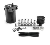 Engine Oil Separator Oil Catch Can Kit, Universal 300ml Aluminum Oil Collector Tank with Air Filter,Hose and Other Accessories Oil Separator Segregator(Red)