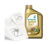 Engine Oil Top Up 1 LITRE PETRONAS Syntium 7000 RN 0W-20 1L +Gloves,Wipes,Funnel