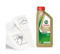 Engine Oil Top Up Castrol EDGE 0w-40 A3/B4 1 LITRE 1L + Gloves Wipes Funnel