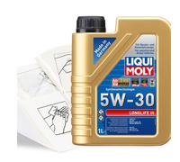 Engine Oil Top Up Liqui Moly Longlife 3 5w-30 1 LITRE 1L + Gloves Wipes Funnel
