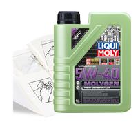 Engine Oil Top Up Liqui Moly MOLYGEN 5w-40 1 LITRE 1L + Gloves Wipes Funnel