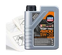 Engine Oil Top Up Liqui Moly Top Tec 4200 5w30 1 LITRE 1L + Gloves Wipes Funnel
