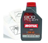 Motul 8100 Power 5W40 Fully Synthetic High Performance Engine Oil - 1 Litre