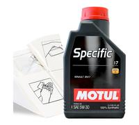 Engine Oil Top Up Motul Specific RN17 5w-30 1 LITRE 1L + Gloves Wipes Funnel