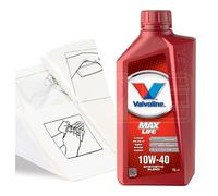 Engine Oil Top Up Valvoline MaxLife 10w-40 1 LITRE 1L + Gloves Wipes Funnel