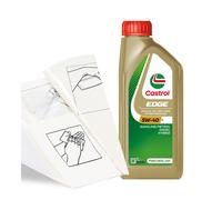 Engine Oil Top Up Castrol Edge 5W-40 M 1 LITRE 1L + Gloves Wipes Funnel