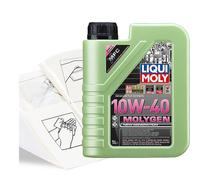 Engine Oil TopUp Liqui Moly MOLYGEN 10w-40 1 LITRE 1L + Gloves,Wipes,Funnel