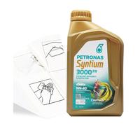 Engine Oil TopUp PETRONAS Syntium 3000 FR 5W-30 1 LITRE 1L + Gloves,Wipes,Funnel