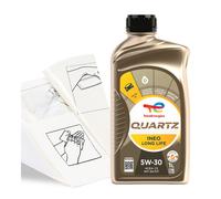 Engine Oil TopUp Total Ineo Long Life 5w-30 1 LITRE 1L + Gloves,Wipes,Funnel