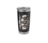 Engine Piston Cross-Section Background: Car Racing Drifting Stainless Steel Insulated Tumbler