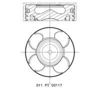 Engine piston Phosphated and graphite-coated 011 PI 00117 000 MAHLE for OPEL