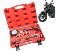 Engine Pressure Gauge - Compression Meter, Diagnostic Tester Package, Universal Zero To Hundred Forty PSI Manometer Adapter Collection | Premium Master Cylinder Testing Gear Storage Case